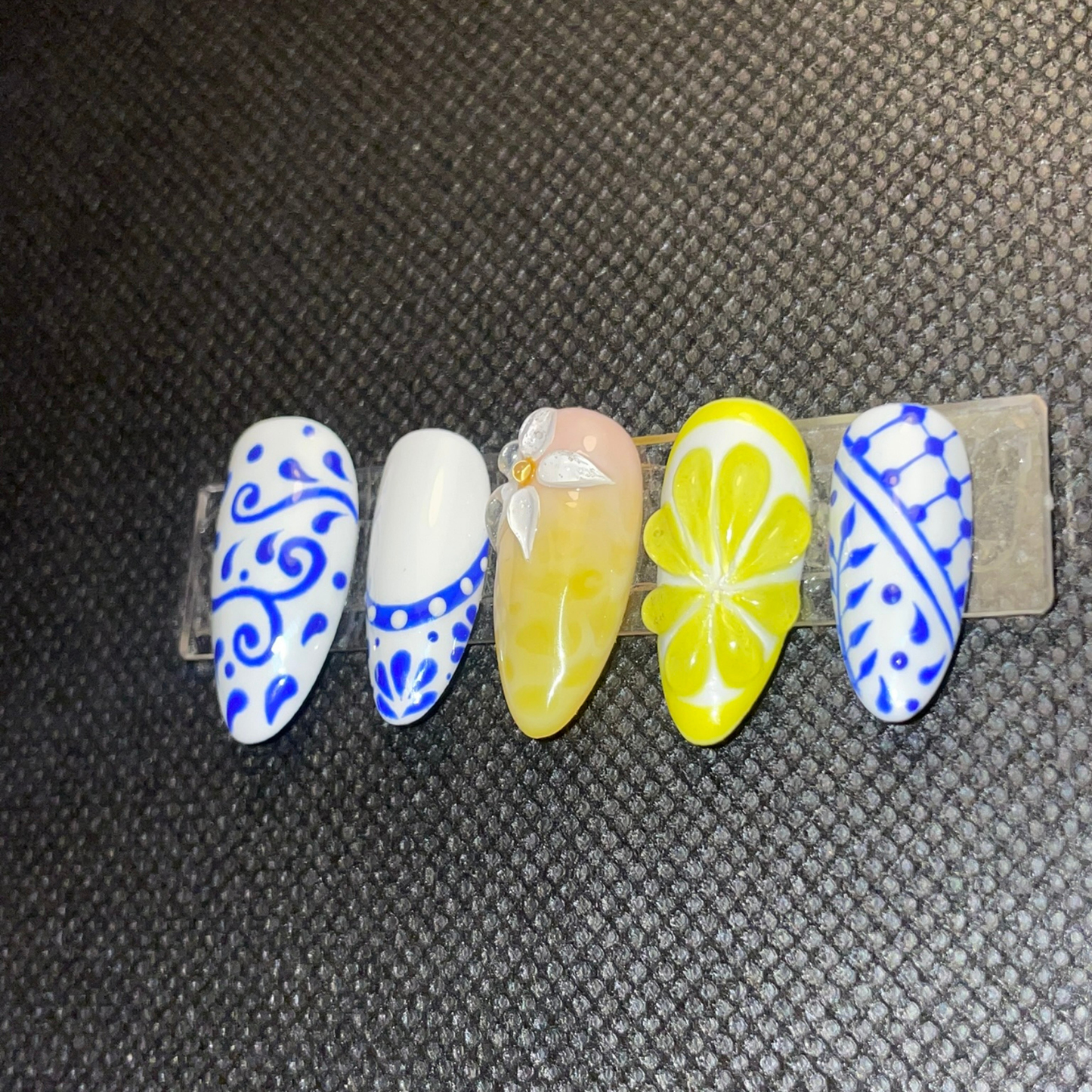 False nails Zeste de Sicile jaune citron inspiration méditerranéenne C'Sha Nails