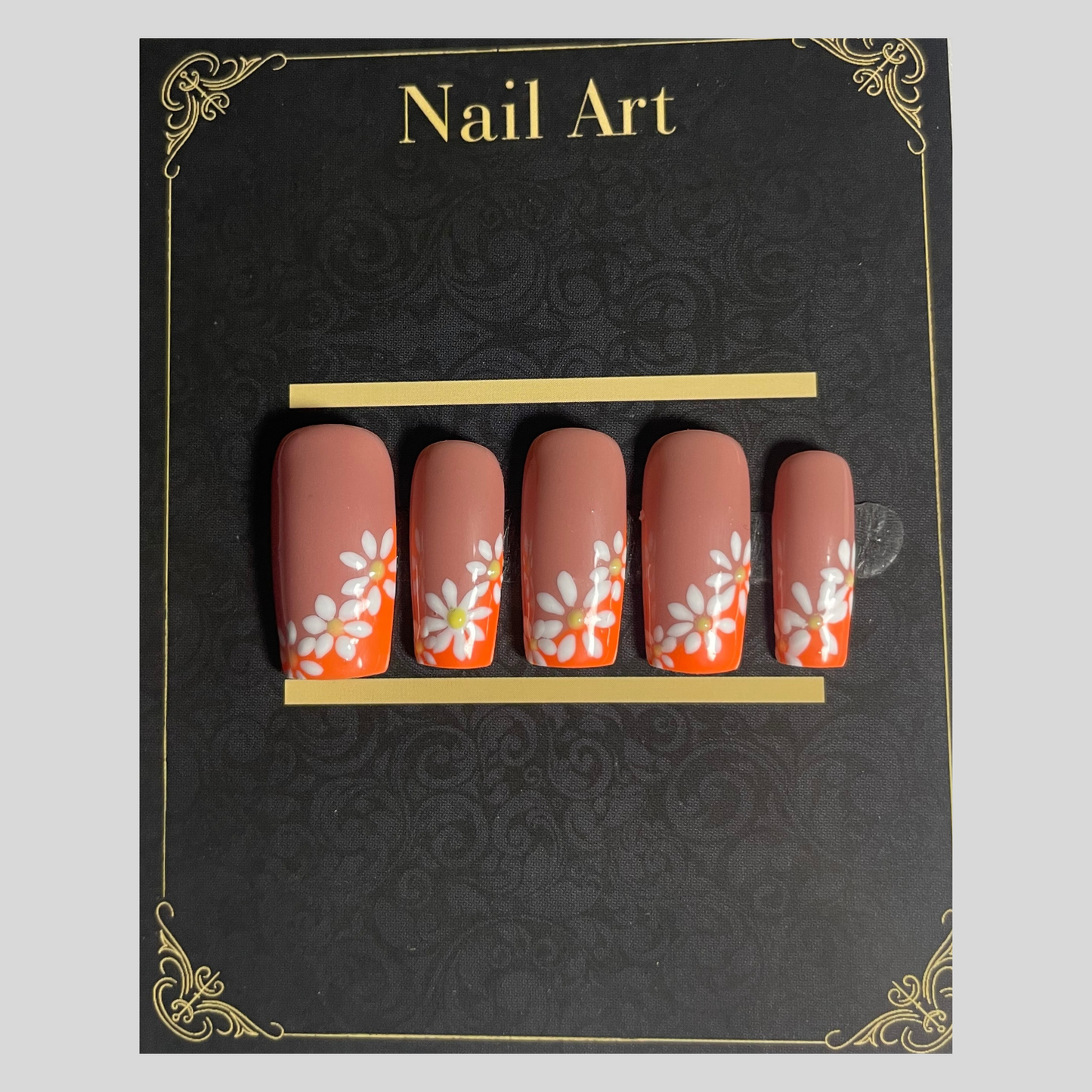 False nails Lucerne & Daisy motif floral marguerites champêtre C'Sha Nails