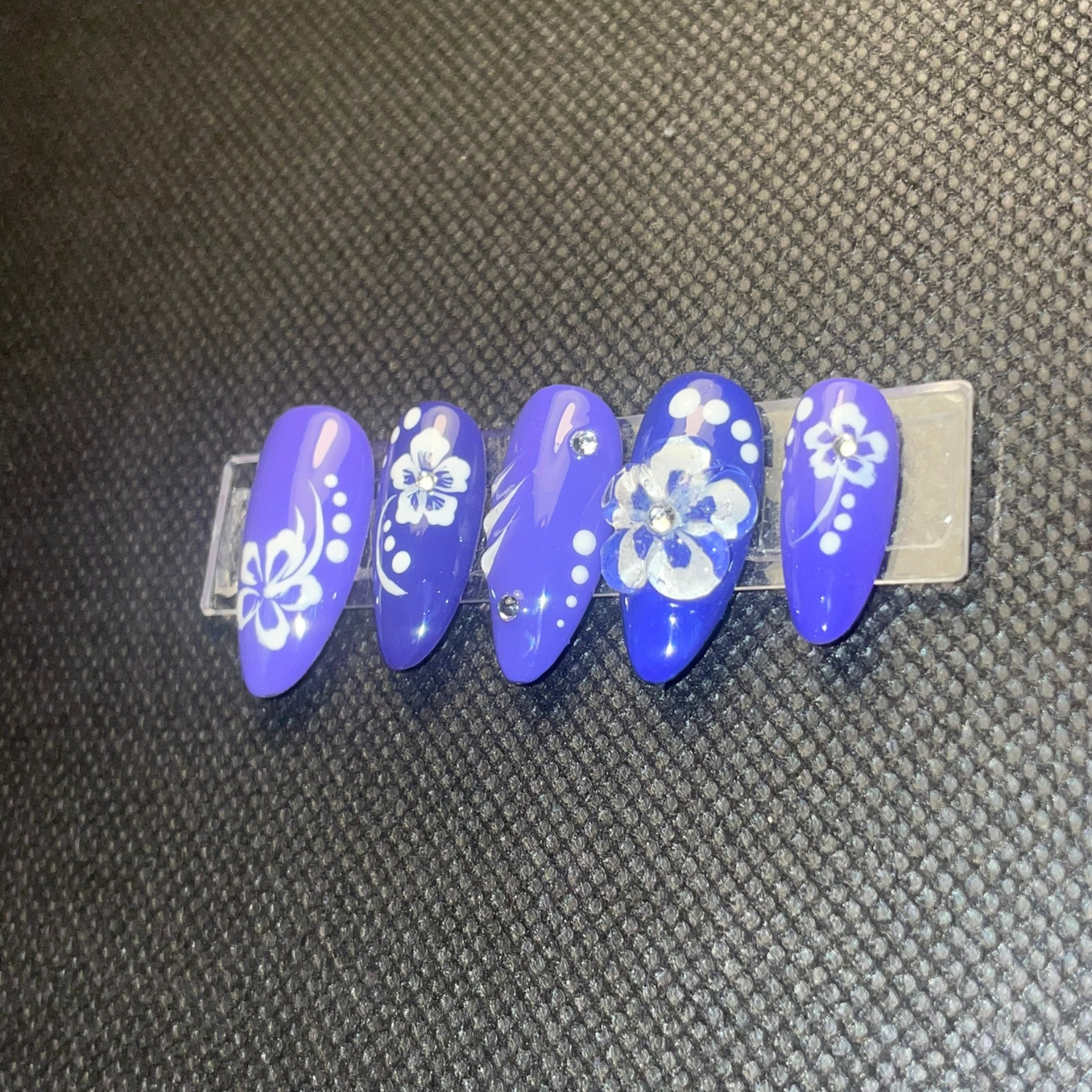 False nails Moana de Maui bleu turquoise inspiration tropicale hawaïenne C'Sha Nails