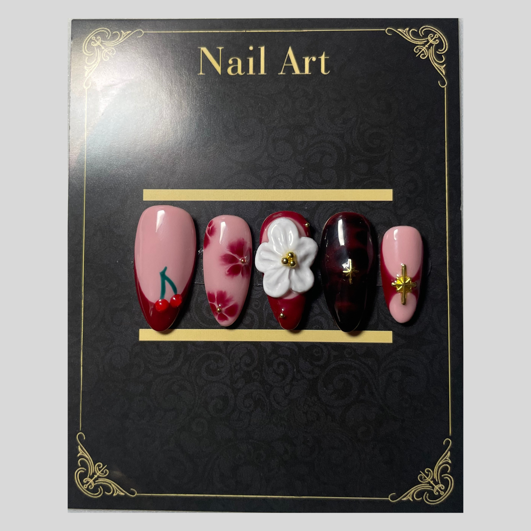 Faux ongles Bella Verona rose romantique inspiration italienne C'Sha Nails