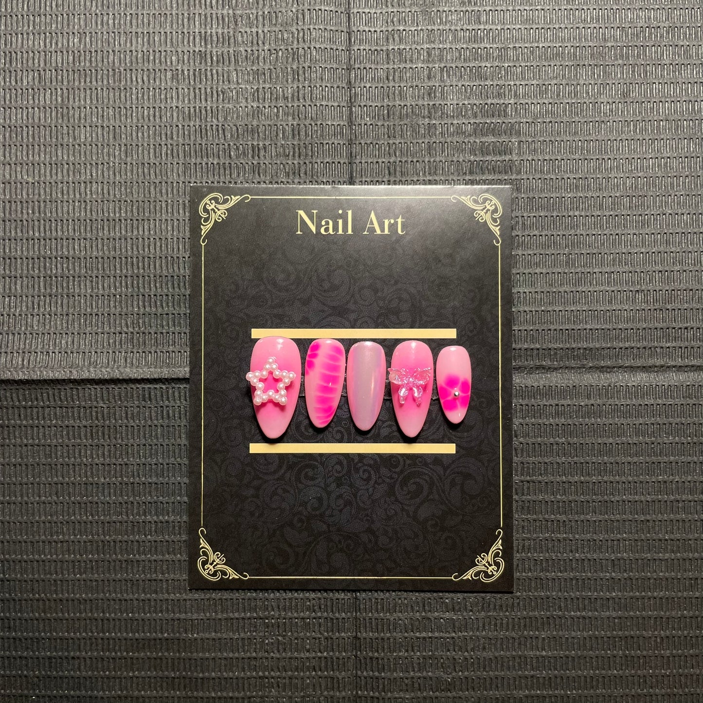Faux ongles Starlight reflets scintillants étoiles glamour nocturne C'Sha Nails