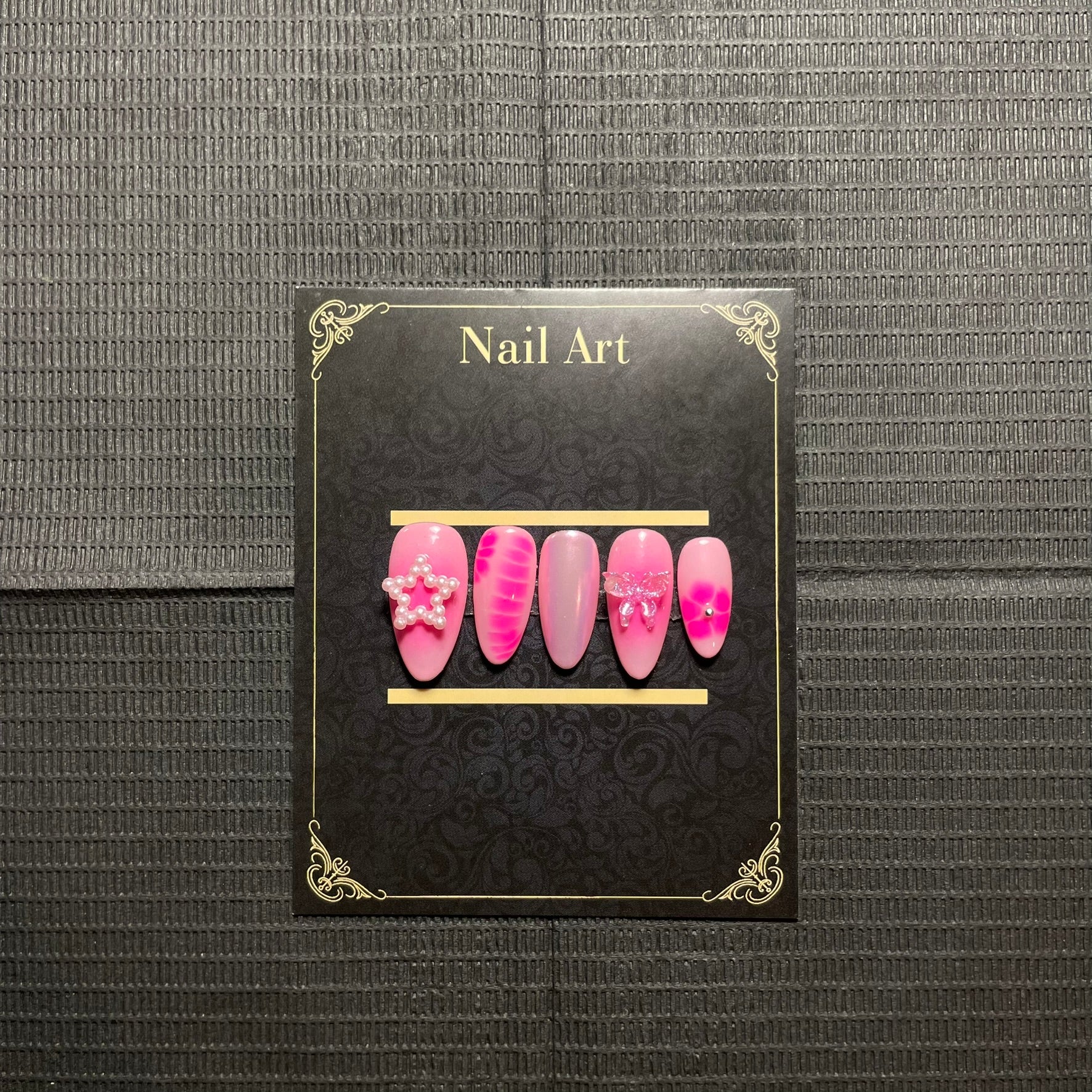 Faux ongles Starlight reflets scintillants étoiles glamour nocturne C'Sha Nails