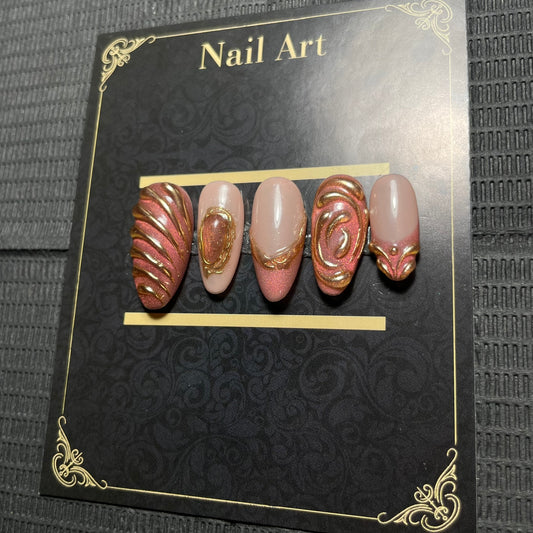 Press-on nails Impératrice style majestueux et raffiné C'Sha Nails